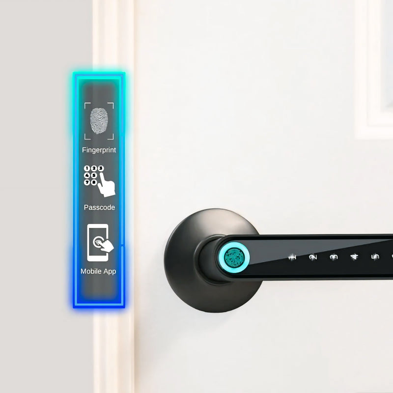 Fingerprint Smart Door Lock - Black 