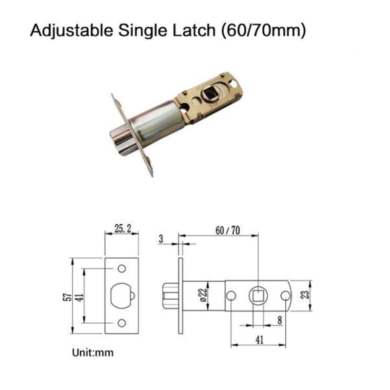 Mortises - 60-70mm Adjustable Latch - -