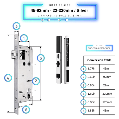 Next Gen Smart Lock - Silver - 45-92mm (22x330mm)