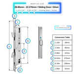 Sliding Door Smart Lock Knob - 28-85mm (22x270mm) Sliding Door - Silver - Without Gateway