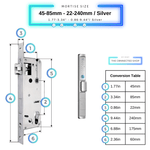 Swing Door Smart Lock Knob - 45-85mm (22x240mm) - Silver - Without Gateway