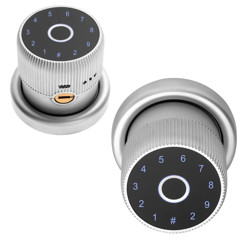 Smart Door Knob Lock Silver with Keyhole