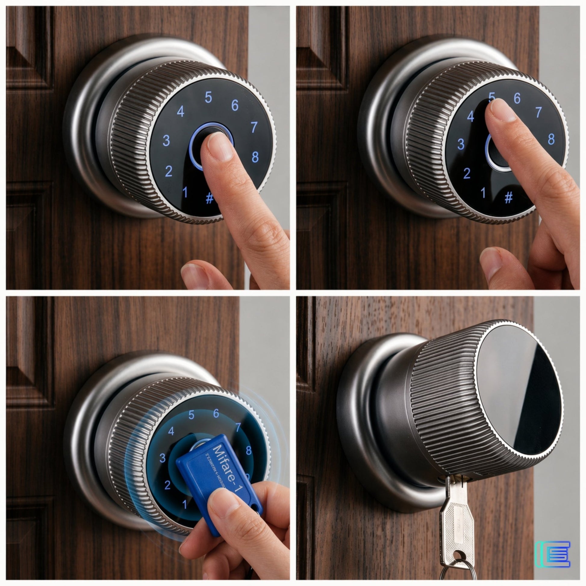 smart door knob lock silver 4
