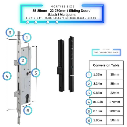 Smart Door Lock Next Gen Plus - Black - 35-85mm (22x270mm) Sliding Door Multipoint 