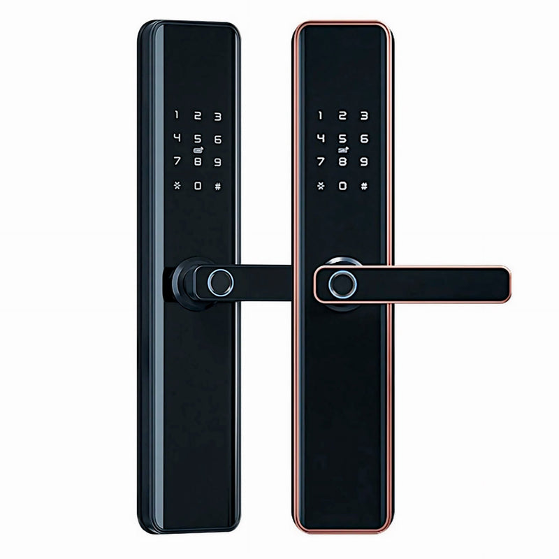 Smart Door Lock Thick - No Mortise - Red Bronze - No WiFi Gateway