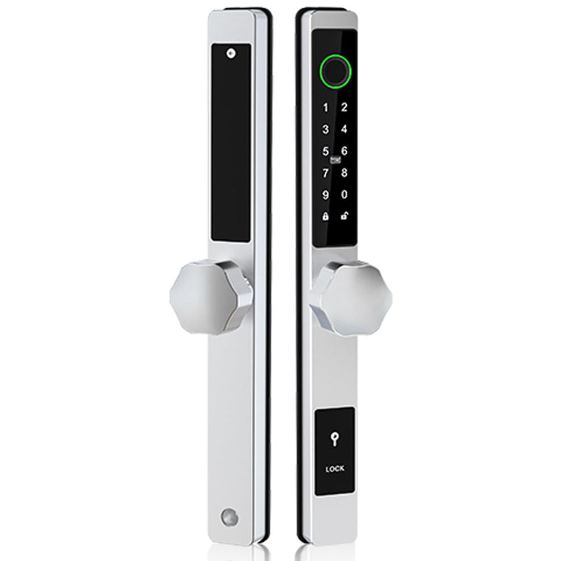 Smart Door Lock Thin - No mortise - Silver - No WiFi Gateway