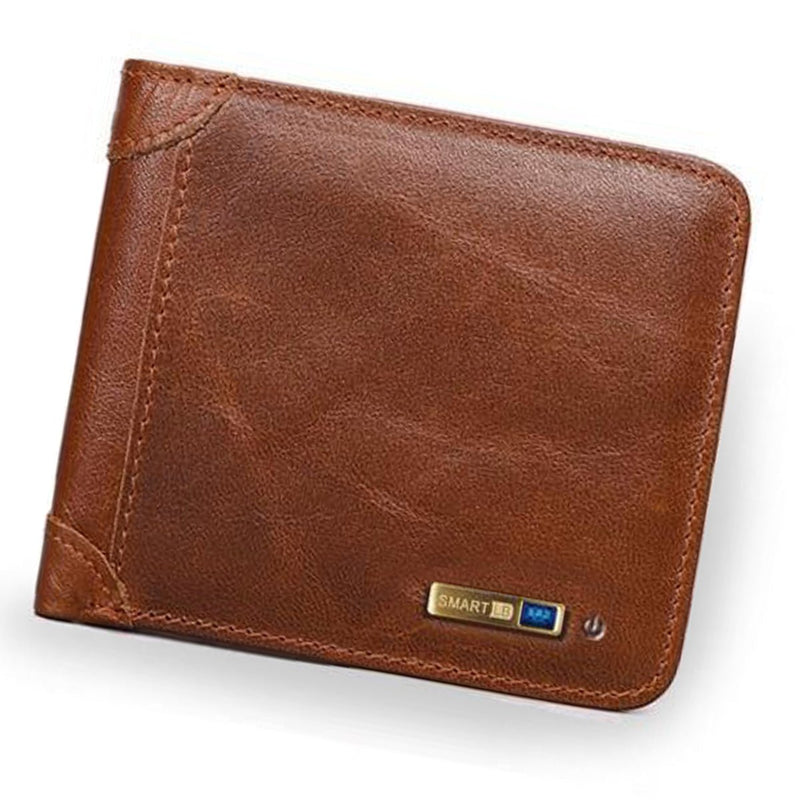 Smart Wallet Vintage Bluetooth Tracker - Brown - -