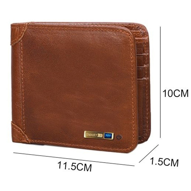 Smart Wallet Vintage Bluetooth Tracker - Brown - -