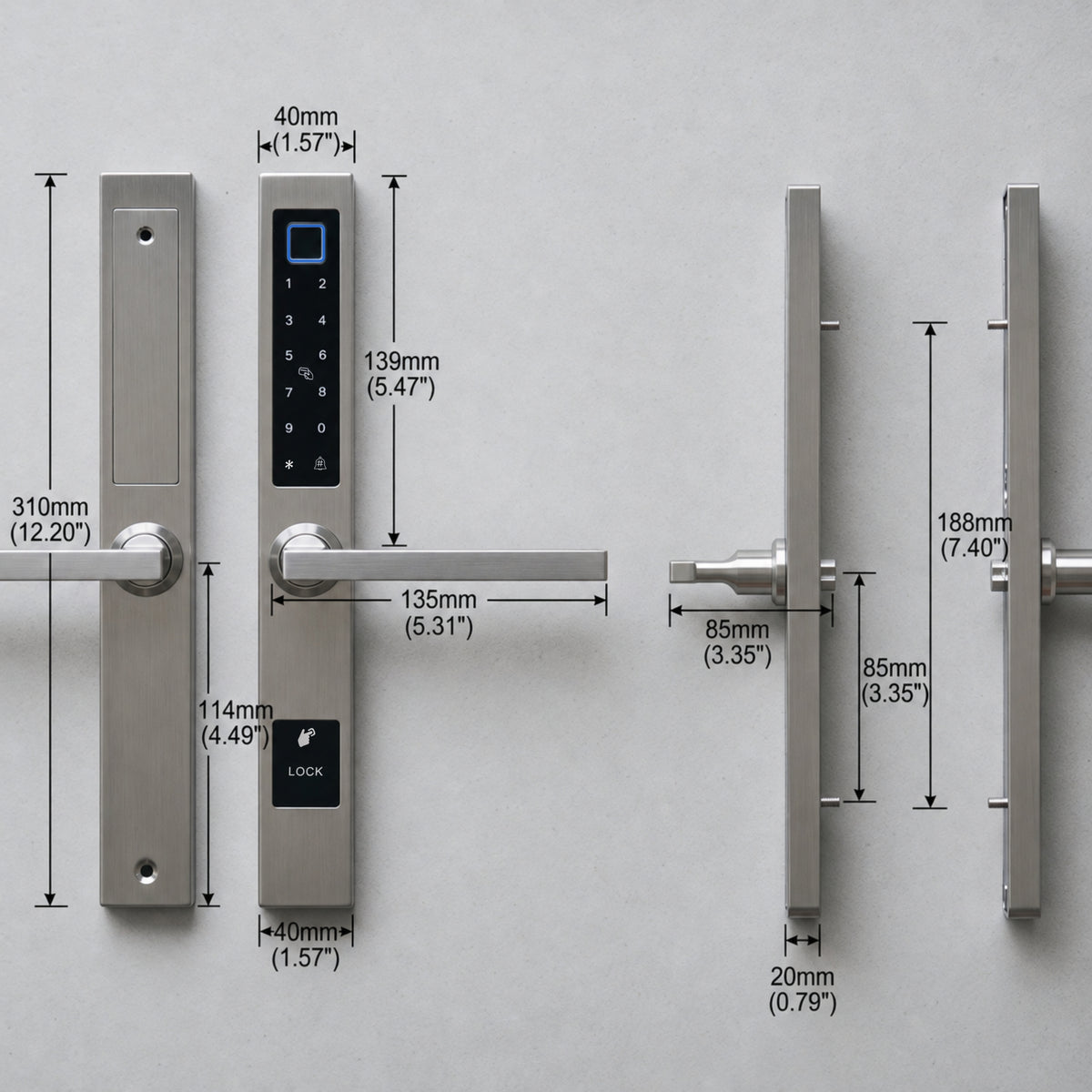 smart door lock sleek measurements