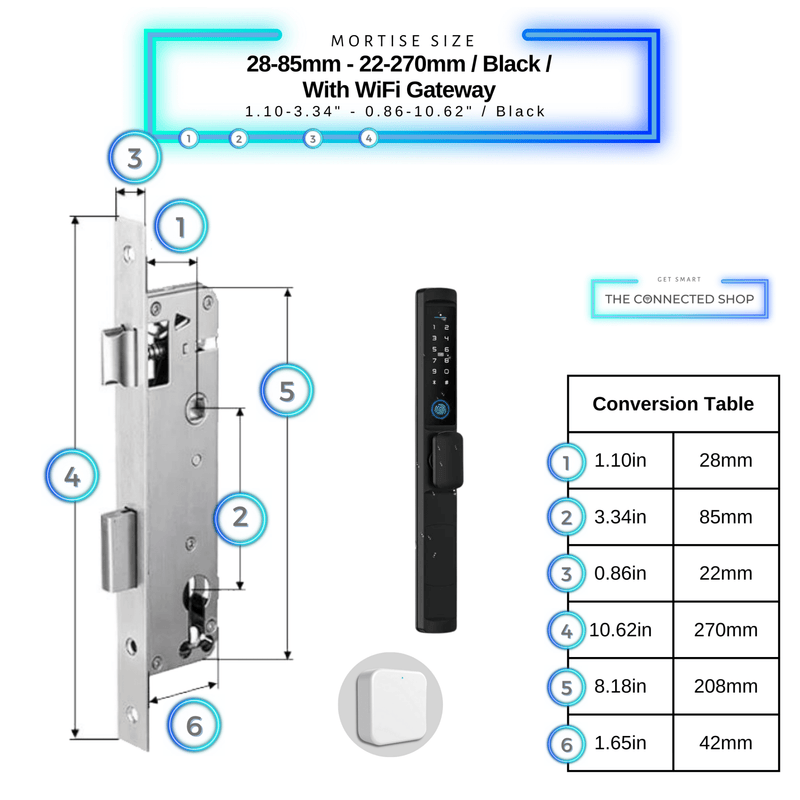 Serrure Intelligente pour Porte Battante avec Poignée Ronde