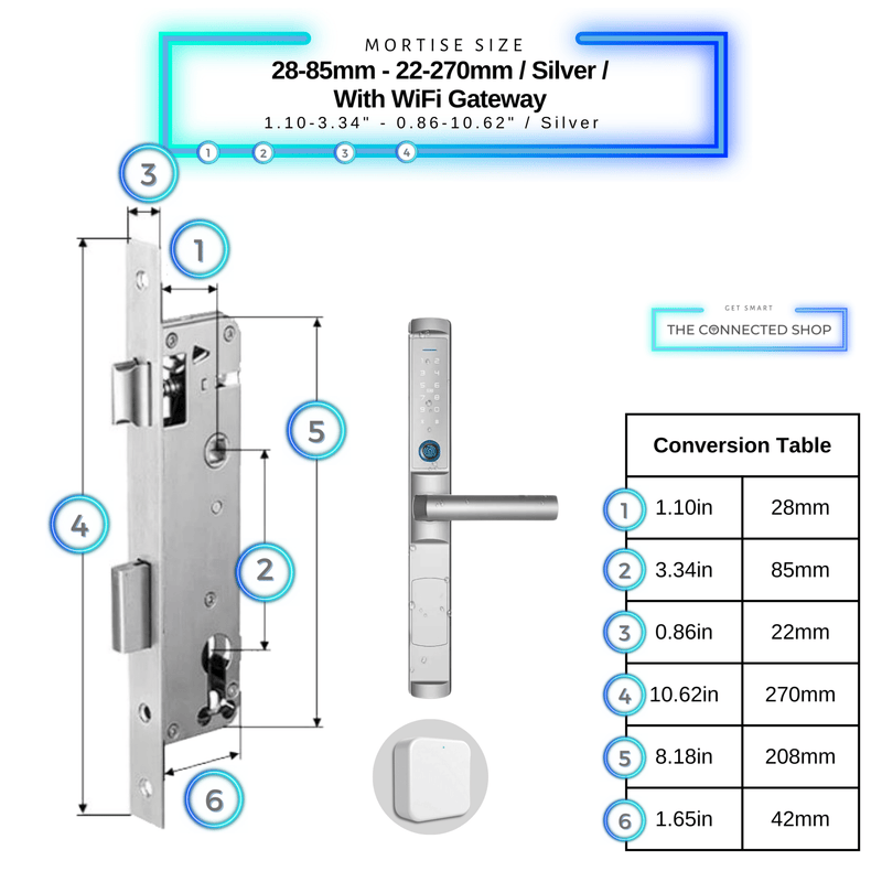 Serrure Intelligente pour Porte Battante avec Poignée Ronde